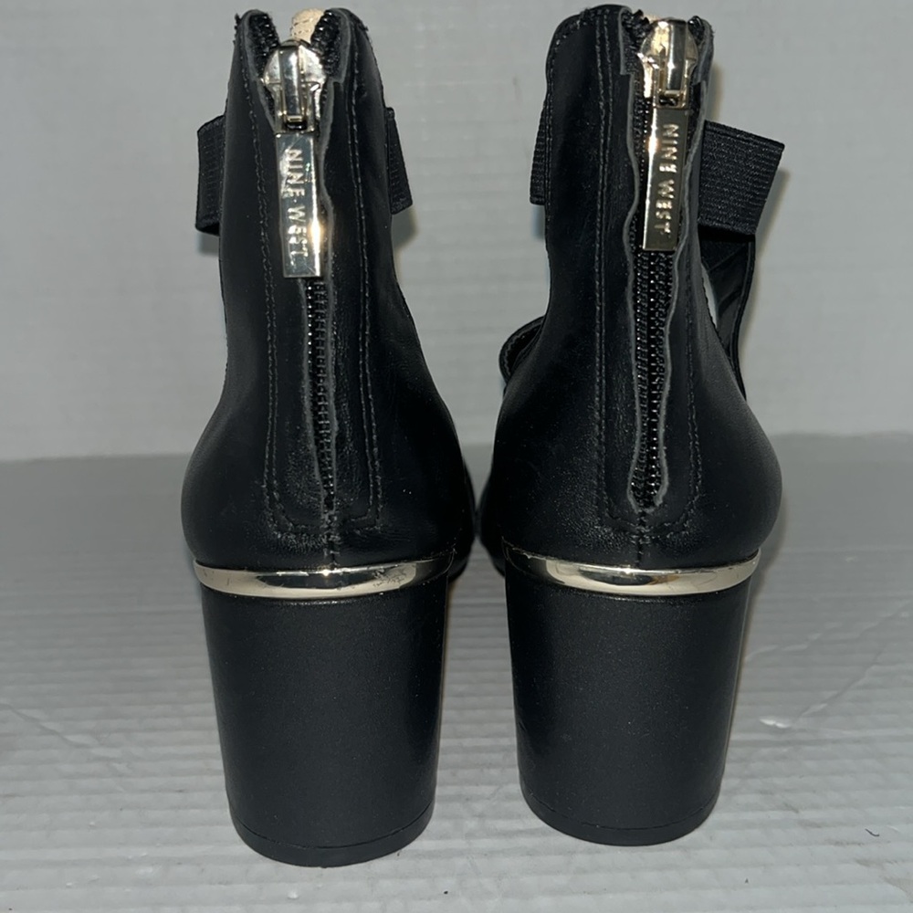 Nine West Womens size 6 M Andrew Leather Pump shoes strap zip up - Picture 3 of 6